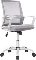 🪑 grey mesh office chair with lumbar support & adjustable armrests - ergonomic, swivel, and rolling computer desk chair for executive home offices logo