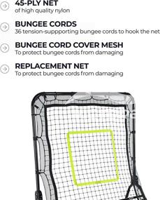 img 3 attached to 🥍 Lacrosse, Baseball, and Softball Rebounder - 6x3.5 Ft. Bounce Back, Pitch Back Training Equipment with Bonus Net and Straps