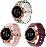 🌸 vicrior floral printed silicone bands for fossil gen 5 julianna women's smart watch - 22mm quick release replacement band logo