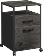 🗄️ vasagle rolling file cabinet: industrial style office cabinet on wheels with 2 drawers and open shelf - charcoal gray and black uofc071b04 logo