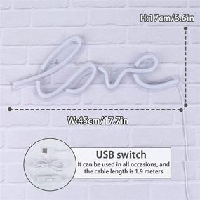 img 2 attached to Яркая любовь световая вывеска: USB-питаемый акриловый неоновый свет для украшения стены - идеально подходит для спальни, гостиной, вечеринок, Рождества, свадьбы - от XIYUNTE