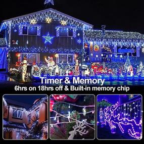 img 2 attached to Christmas Lights 320 LED 33 FT Christmas Lights With 60 Drops Plug In 8 Modes Christmas Decorations Curtain Fairy Lights For Wedding Party Holiday Bedroom Garden Patio Indoor (Cool White)