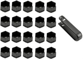 img 1 attached to 🔧 ATVATP 17MM 20pcs Wheel Lug Nut Center Cover Bolt Caps for VW Audi Skoda Golf Jetta Passat 321601173A (Black) – with Removal Tool