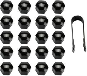 img 2 attached to 🔧 ATVATP 17MM 20pcs Wheel Lug Nut Center Cover Bolt Caps for VW Audi Skoda Golf Jetta Passat 321601173A (Black) – with Removal Tool