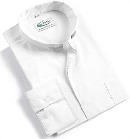 img 1 attached to 👔 IvyRobes Tab Collar Sleeves: High-Quality Men's Clergy Necksize Shirts!