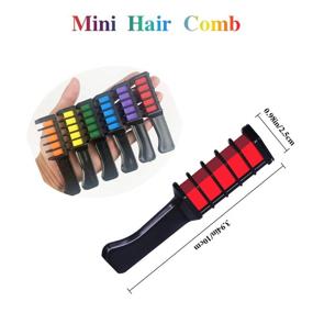 img 2 attached to Vibrant Hair Chalk Combs - 6 Colors, Washable, for Girls Aged 4-10: Perfect Gift for Birthdays, Festivals, Cosplay, and Holidays!