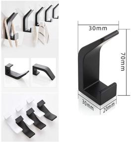 img 2 attached to 🔁 Versatile 6PCs Black Adhesive Hooks for Hanging Towels, Robes, Coats - Ideal for Bathroom, Kitchen, Toilet