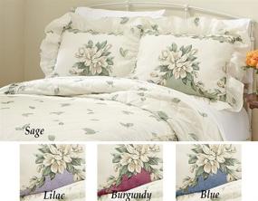 img 3 attached to 🌸 Charming Sage Ruffle Pillow Sham by Collections Etc: Magnolia Garden Floral Design