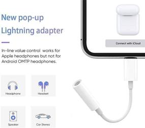 img 1 attached to 🎧 [Сертифицированный Apple MFi] 2 шт Lightning to 3.5mm AUX адаптер для наушников iPhone - конвертер аудио стерео разъема совместимый с iPhone 11/XS/XR/X/8/7/iPad/iPod, поддерживает звонки и управление музыкой.