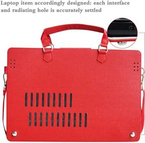 img 1 attached to 🔴 15.6" Acer Aspire 3 A315-51 A315-52 A315-31 A315-21 Series Laptop Case - Premium PU Leather Protective Cover + Travel Tote Bag, Red