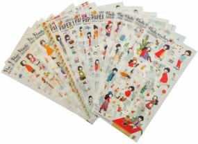 img 4 attached to 🌸 Cute Girl PVC Transparent Stickers: Kawaii Stationery for Planner, Diary, Scrapbooking & More - Set of 18 Sheets