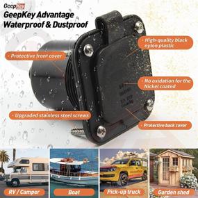 img 1 attached to 🔌 125V 15 Amp Flanged Inlet, GeepKey Latest Black Shore Power Inlet Plug - Waterproof Cover, ETL Approved NEMA 5-15 RV Receptacle, Straight Blade Design with 2 Pole 3-Wire Connection