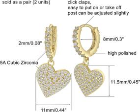 img 1 attached to 💫 GOVENUS Dainty Lightweight Huggie Hoop Earrings: 14K Gold Plated with Cubic Zirconia Dangle Drops - Perfect Gift for Women and Girls