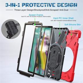 img 3 attached to 📱 BRAECNstock Samsung Galaxy Tab S5e 10.5 SM-T720/SM-T725/SM-T727 Case 2019: Heavy Duty Shockproof Rugged Case with Kickstand and Hand Strap - Tab S5e Protective Tablet Cover Case