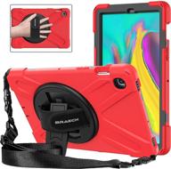 📱 braecnstock samsung galaxy tab s5e 10.5 sm-t720/sm-t725/sm-t727 case 2019: heavy duty shockproof rugged case with kickstand and hand strap - tab s5e protective tablet cover case logo