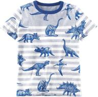 coralup little girls dinosaur stripes boys' clothing: tops, tees & shirts for stylish kids logo