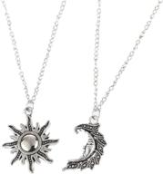 🌞 colorful bling sun and moon necklace set - best friend & couple matching necklaces jewelry logo