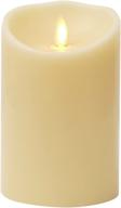 🕯️ luminara realistic artificial flame classic pillar candle - motion led battery operated lights - remote ready - 3.5" x 5" n/a: enhancing ambiance with lifelike flickering flames логотип