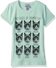 img 1 attached to 😺 Adorable Grumpy Cat Girls' Moody Kitty Graphic T-Shirt - A Fun and Stylish Choice!