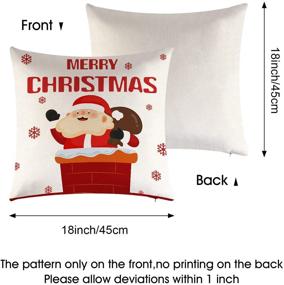 img 2 attached to 🎄 Set of 4 Christmas Decor Pillow Covers 18x18 inch for Sofa Couch - Buffalo Check Plaid Xmas Tree Snowflake Dwarf Decorations - Clearance Indoor Outdoor Use