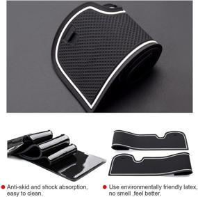 img 1 attached to 🚗 LFOTPP Car Non-Slip Interior Door Gate Slot Mats for 2021+ Trailblazer: Cup Holder Pads with White Colored Trim - Rubber Mat Cushions for Groove Mat Comfort