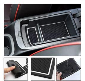 img 3 attached to 🚗 LFOTPP Car Non-Slip Interior Door Gate Slot Mats for 2021+ Trailblazer: Cup Holder Pads with White Colored Trim - Rubber Mat Cushions for Groove Mat Comfort