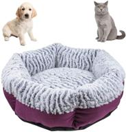 machine washable cat bed for small dogs - calming pet beds for medium and large cats and puppies, anti-anxiety round donut dog and kitten bed with non-slip bottom and self-warming comfy memory foam logo