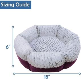 img 3 attached to Machine Washable Cat Bed for Small Dogs - Calming Pet Beds for Medium and Large Cats and Puppies, Anti-Anxiety Round Donut Dog and Kitten Bed with Non-Slip Bottom and Self-Warming Comfy Memory Foam