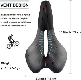 img 3 attached to 🚲 Gel Bike Seat Saddle for Men Women | Comfortable Bicycle Cushion for MTB, Road, Mountain, Trekking, Cross Bike Cycling