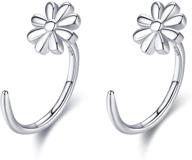 🍀 celtic/daisy huggie hoop earrings: stunning 925 sterling silver irish celtic knot jewelry for women & girls - perfect birthday gifts logo