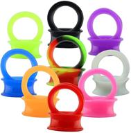 zs 9 silicone flex thin ear plugs tunnels double flared gauges piercing expander logo