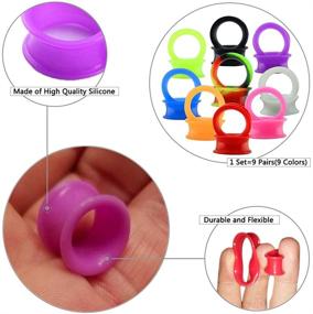 img 3 attached to ZS 9 Silicone Flex Thin Ear Plugs Tunnels Double Flared Gauges Piercing Expander