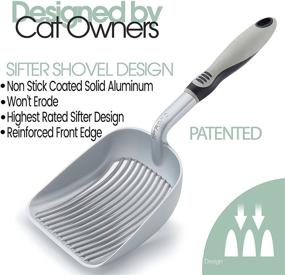 img 3 attached to iPrimio Cat Litter Sifter with Deep Shovel - Non-Stick Plated, Solid Aluminum Design. Perfect Scooper with Holder. Patented Solid Handle. Silver