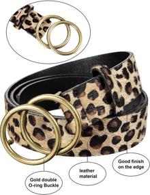 img 2 attached to Pieces Leather Double Buckle Leopard Women's Accessories