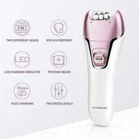 img 3 attached to 🪒 2 in 1 Cordless Epilator and Electric Lady Shaver F270 Rechargeable Hair Removal Kit for Women - Hangsun Epilators - Face, Bikini, Leg, Arms