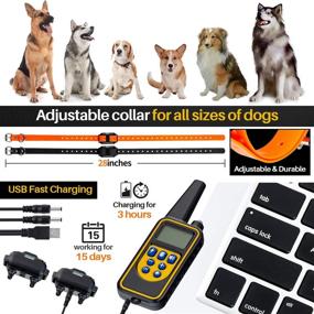 img 1 attached to 🐶 Advanced Dog Training Collars for 2 Dogs: Remote Control, Waterproof, USB Charging - Ideal for Small, Medium, and Large Breeds