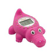 🐊 doli yearning baby bath thermometer: room temperature, fahrenheit & celsius, red alligator design - kids' bathroom safety products & bath toy logo