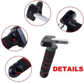 img 2 attached to 🚗 Auto Cane Grab Bar Car Assist Handle with LED Flashlight - Portable 4-in-1 Seat Belt Cutter & Window Breaker