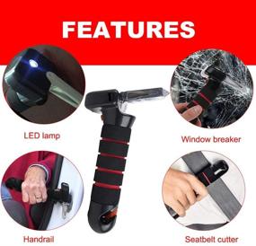 img 1 attached to 🚗 Auto Cane Grab Bar Car Assist Handle with LED Flashlight - Portable 4-in-1 Seat Belt Cutter & Window Breaker