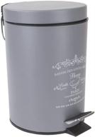 🗑️ paris collection home basics bathroom accessories - grey stylish waste basket for office, bedroom, or bathroom decor, 3 liter bin logo