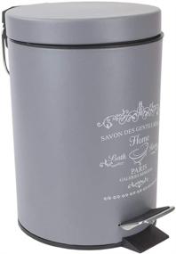 img 4 attached to 🗑️ Paris Collection Home Basics Bathroom Accessories - Grey Stylish Waste Basket for Office, Bedroom, or Bathroom Decor, 3 Liter Bin