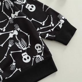 img 2 attached to Halloween Clothes Sweatshirt Toddler Skeleton Boys' Clothing