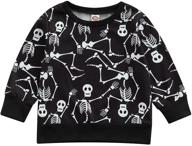 halloween clothes sweatshirt toddler skeleton boys' clothing logo