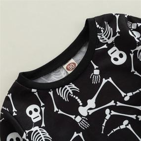 img 1 attached to Halloween Clothes Sweatshirt Toddler Skeleton Boys' Clothing