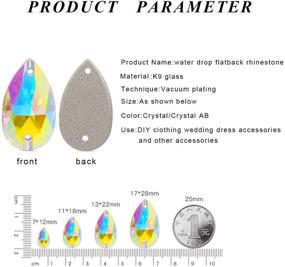 img 1 attached to Flatback Sew Rhinestones Garments Clothes Crafts Sewing Beads Decorations Teardrop