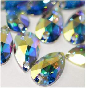 img 4 attached to Flatback Sew Rhinestones Garments Clothes Crafts Sewing Beads Decorations Teardrop