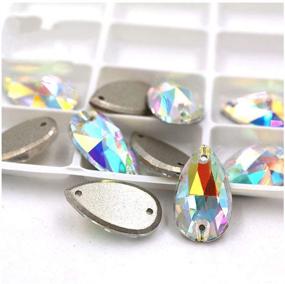 img 3 attached to Flatback Sew Rhinestones Garments Clothes Crafts Sewing Beads Decorations Teardrop