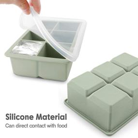 img 3 attached to Excnorm Ice Cube Trays 3 Pack - Large Silicone Ice Cube Molds with Removable Lids | Reusable, BPA Free | Ideal for Whiskey, Cocktails | Stackable, Flexible & Safe Ice Cube Molds