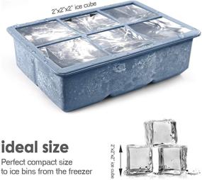 img 2 attached to Excnorm Ice Cube Trays 3 Pack - Large Silicone Ice Cube Molds with Removable Lids | Reusable, BPA Free | Ideal for Whiskey, Cocktails | Stackable, Flexible & Safe Ice Cube Molds