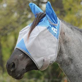 img 2 attached to 🐴 Cashel Crusader Horse Fly Mask with Ears - Standard Size, Blue (Horse)